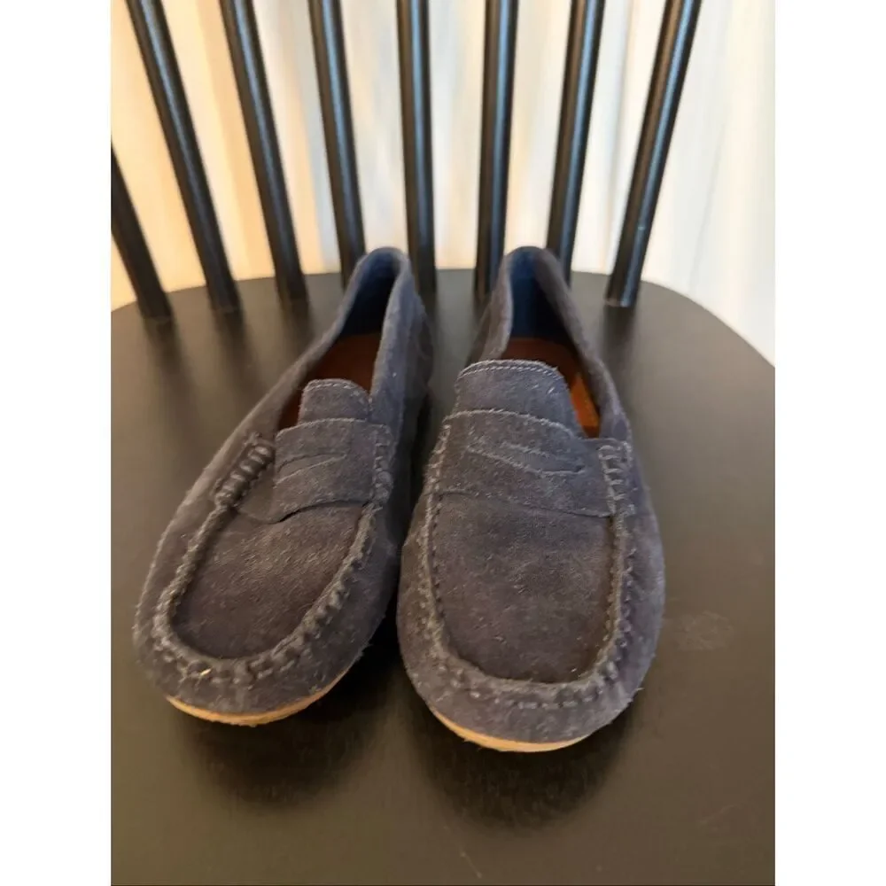 Zara navy blue suede loafers size 32/1 kids